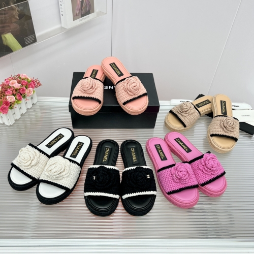 No.63323  CHANEL  size 35-41  23C Spring/Summer New Product, Mi Er Handmade Camellia Slippers, Made of Cashmere Fabric