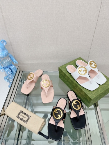 No.63477  size 35-40  23p new Gucci Blondie double toe flip flops, lambskin