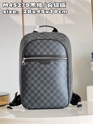 No.55217    M45279    28*45*18cm   Michael backpack, Damier Graphite canvas