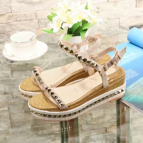 No.63557   size 34-41 CL Snake pattern sandals, with a top layer of cowhide and sheepskin