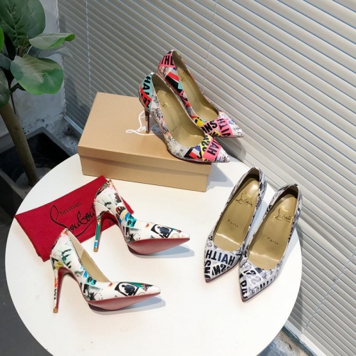 No.63597 size 34-41 CL Cowhide printed high heels