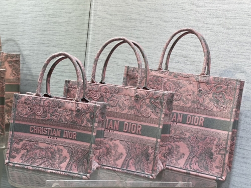 No.55304   42*18*35cm   36*18*28cm    26*8*22cm  Tote Ruyi Grey Pink Print Latest Collection, Embroidered Shopping Bag