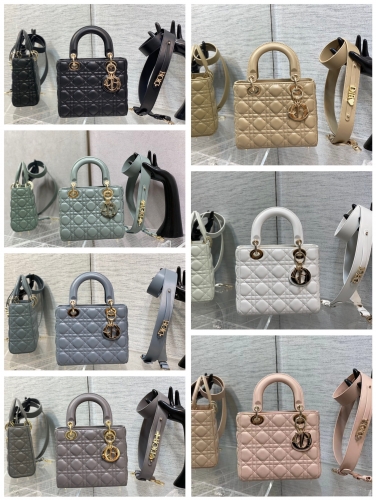 No.55325   20cm  Lady's four grid sheepskin bag lady dior 20 四格 羊皮 合集 集合