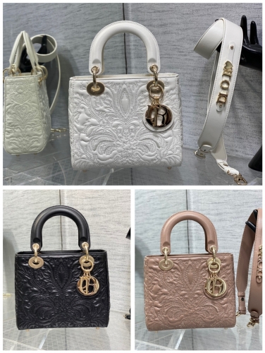 No.55327 20cm Lady's bag with embossed rattan pattern lady dior 20 浮雕