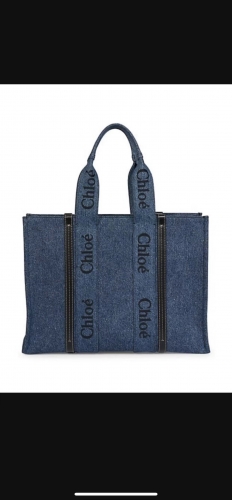 No.55330    6077    45*33*13cm  Chlo é Woody Tote Bag Large, denim fabric