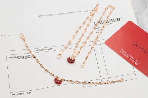 No.90689  QeelinYu Yi Series Qilin Safety Lock Red Agate Necklace - Bracelet