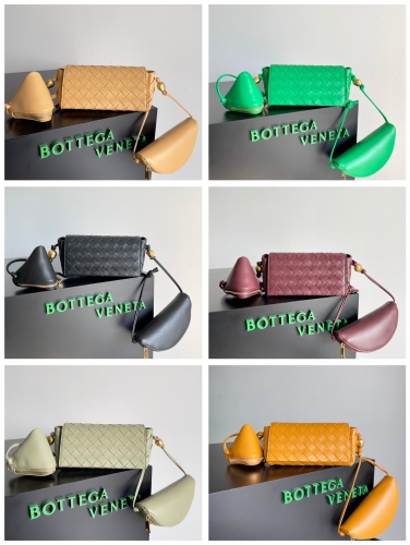 No.55427   717429   22*10.5*10cm  New three in one bag, Intreciato woven leather multifunctional handbag