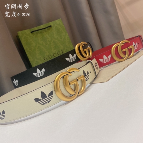 No.90765   GUCCI+Adidas  Co-branding, imported cowhide, hardware buckle, 4.0cm wide