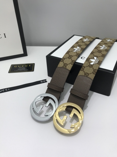 No.90787   GUCCI  Signature genuine leather, dual G trademark buckle, width 3.8cm