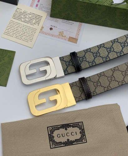 No.90782   GUCCI  Original single fabric leather material, original simple copper rotating buckle, width 3.8cm