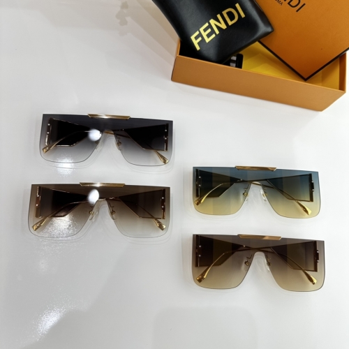 No.90798   FENDI  FFM0196  Ford large frame integrated sunglasses, 3.0 thick original lenses