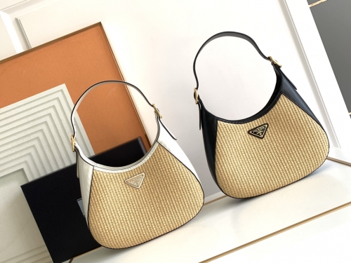 No.55440   1BC179   27*19*5cm  New straw woven bags, imported calf bags paired with handmade straw woven bags