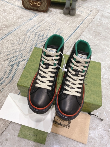 No.63761   GUCCI size 35-44  High top series g+tennis 1977 classic couple canvas shoes, new full color upgraded version 3rd generation