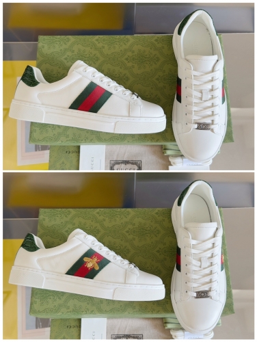 No.63754  GUCCI size 35-45 Ace series Little Bee Little White Shoes Couple casual sports shoes