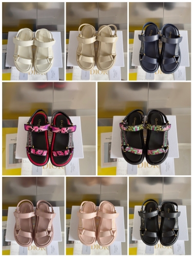 No.63755   DIOR  size 35-41  D-wave series Velcro thick sole sandals, imported top layer cowhide