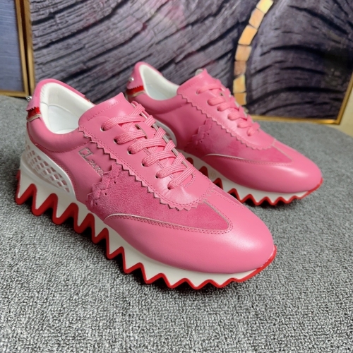 No.63788   CL size 35-47 CL red sole shoes with shark sole, top layer cowhide+water stained lining