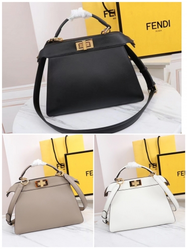 No.55592    6613   27*21*9.5cm  Iconic Peekaboo ISeeU Small Handbag, Leather Material