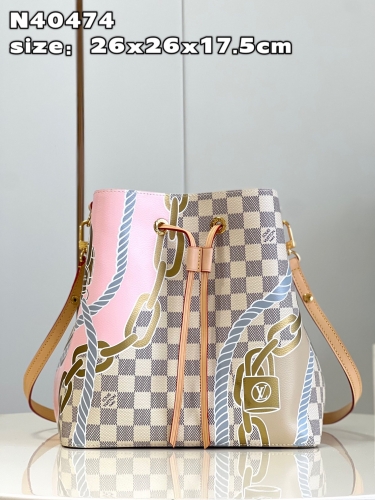 No.55649  N40477   26*26*17.5cm  N é oNo é Medium handbag with printed Damier Azur canvas