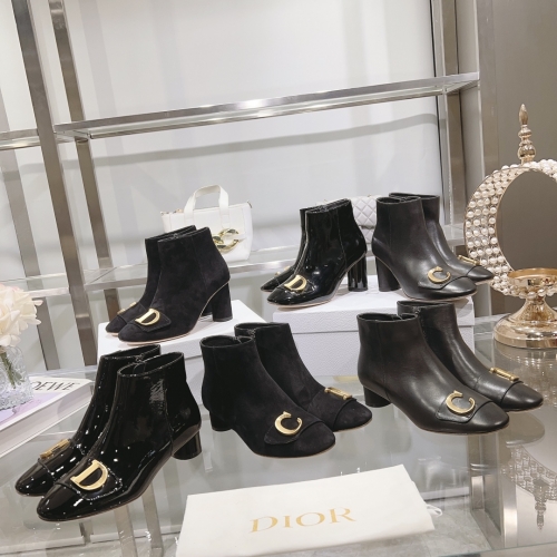 No.63860   DIOR Dior's new bare boots, soft cowhide+imported patent leather, sizes 35-40   4.5cm/8.5cm