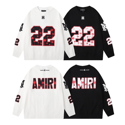 No.90935  AMIRI American Fashion Brand 2023ss New European and American Sport Size 22 Letter Round Neck Sweater, Unisex Loose Fit, Size S-XL