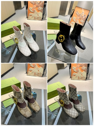 No.63878   2023 Early Autumn GuCci New Product, riding boots, imported cowhide/double G fabric: rubber, size: 35-42