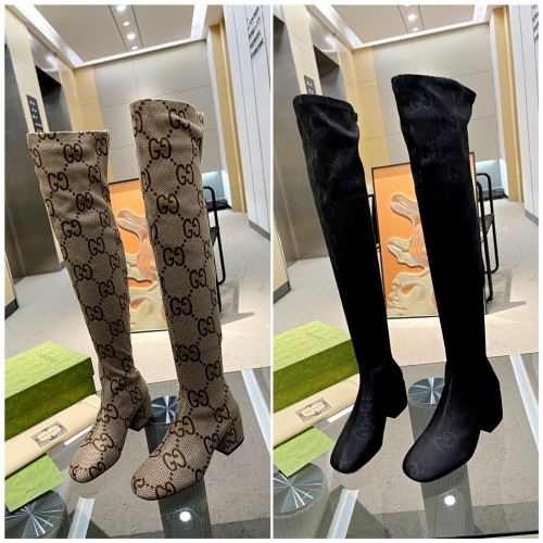 No.63881 Gucci Elastic boots, 22 inches, brand new imported double G elastic fabric, heel height: 5cm, size: 34-42