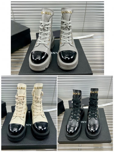 No.63884   CHANE casual thick sole short boots, lychee grain cowhide, heel height: 4cm, sizes: 35-40