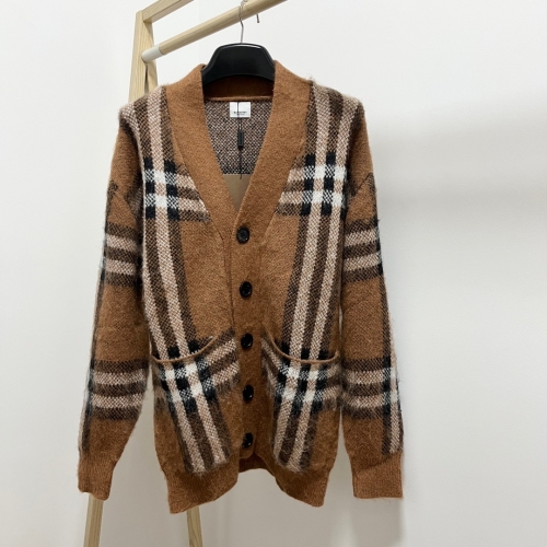 No.90944   Burberry classic plaid knit mohair cardigan, size s-xl