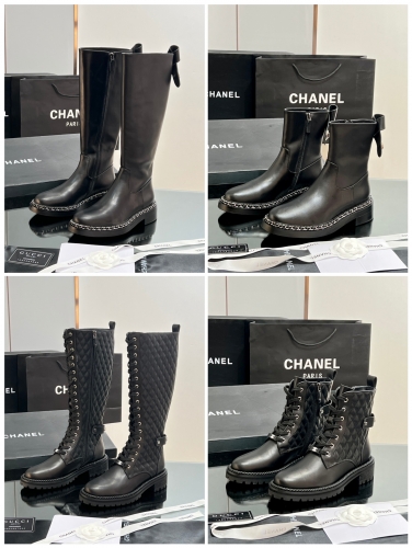 No.63904  2023 Chanel Chain Lingge Classic Short Boots, Medium Boots, High Boots/Long Boots Imported Custom Top Layer Cowhide, Sizes: 35-41