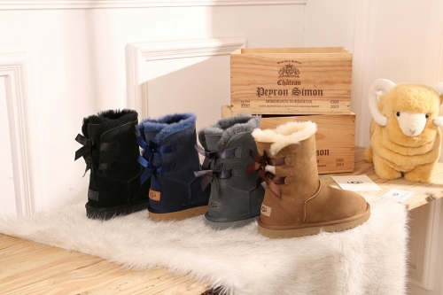 No.63971  UGG model 1016225 (2954)(double ribbon), 2023 sheepskin fur integrated snow boots, shoe size: 35-40