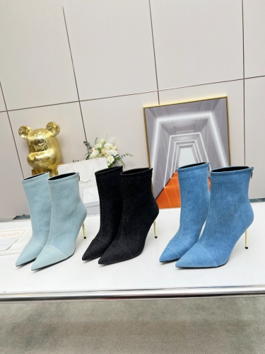 No.63991   Balman Autumn/Winter 2023 latest runway fashion boots, fashionable high heel short boots, imported denim, sizes 35-42