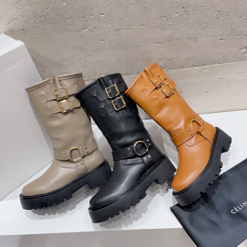 No.64035   CELINE  2023 Autumn/Winter New Knight Boot Triumphal Arch English style short boots, cowhide, sizes 35-40