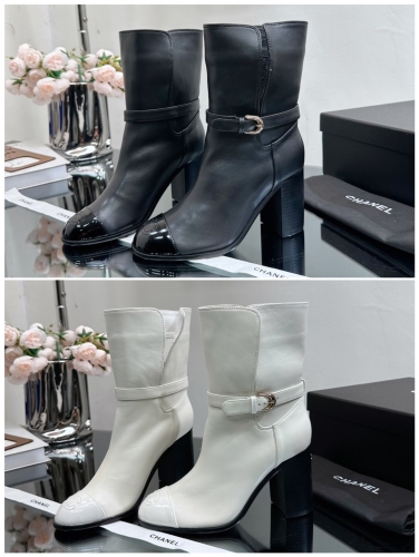 No.64050  Chanel  New Spring/Summer 2023 Xiaoxiang Casual Coarse Heel Short Boot Series, Cowhide, Sizes 35-40