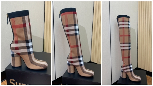 No.64071  Burberry  Elastic knit thick heeled boots. Size: 35-41