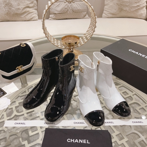 No.64134  Chanel  2023 Martin Boots. Imported cow patent leather. Size: 34-41