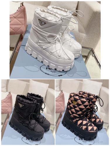 No.64131   Prada 2023 Autumn/Winter New Warm Thick Sole Snow Boots. Size: 35-42