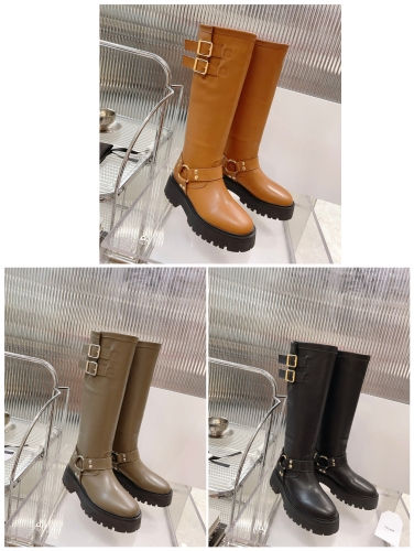 No.64147    Celine 2023SS Autumn/Winter New Vintage Mid Barrel Martin Boot. Selected ZP custom grade calf leather. Size: 35-40