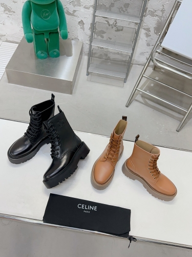 No.64143   Celine 2023 Spring/Summer Launch of New Autumn/Winter Thick Sole Elevated Martin Boots. Original customized cowhide fabric. Size: 35-41