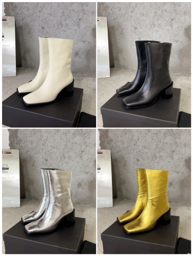 No.64183   Jil Sande2023 Autumn/Winter Knight Boots Long Boots Elastic Boots. Original metal cowhide. Size 35-40