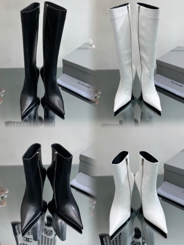 No.64205   Balenciaga  2023 Autumn/Winter Pointed Zippered Long and Short Boots. Original cowhide top layer. Size 35-40