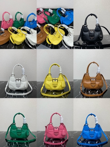 No.55740   1BA381  23*16*9cm  Pradα Moon Bag Lambskin material