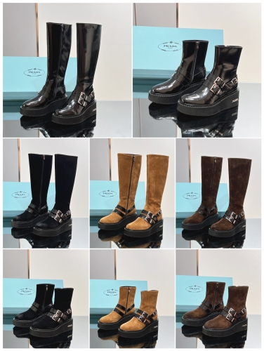 No.64229    Prada   New autumn/winter 2023. Belt buckle Martin boots. Cow suede/open bead (calf leather/open bead) Size 35-41