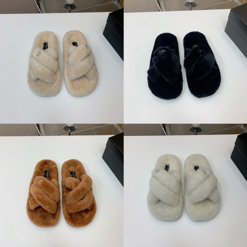 No.64238   Chanel Fury slippers. Australia imports pure wool. Sizes 35-41