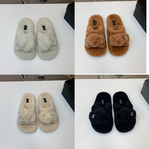 No.64239  Chanel Fury slippers. Australia imports pure wool. Sizes 35-41