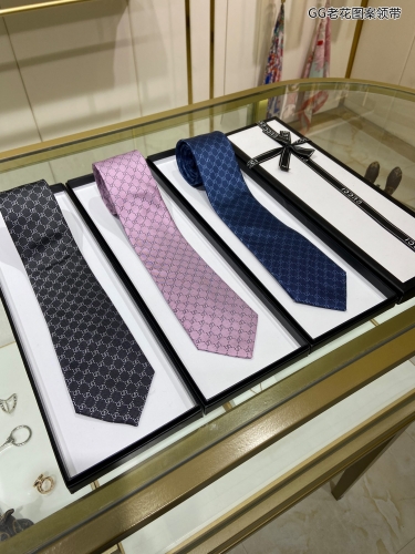 No.91017  GG vintage pattern tie. 95% top-quality jacquard silk handmade customization
