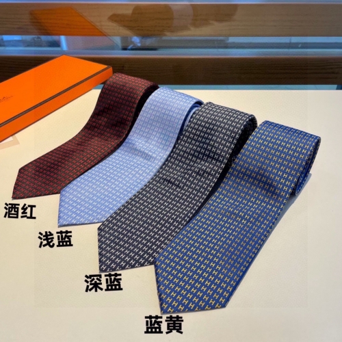 No.91039   HERMES  H-letter tie. 100% top quality twill silk handmade customization