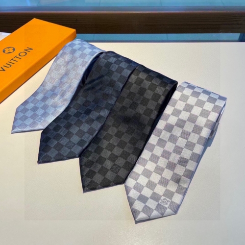 No.91029  LV  Checkerboard Tie 1% Topnotch Jacquard Silk Handmade Customization