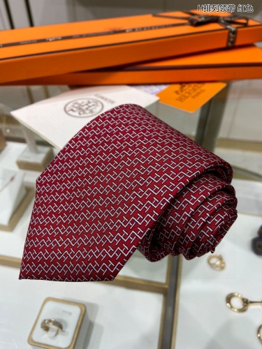 No.91043   HERMES  H arranges ties. 95% premium twill silk+wool lining. Manual customization