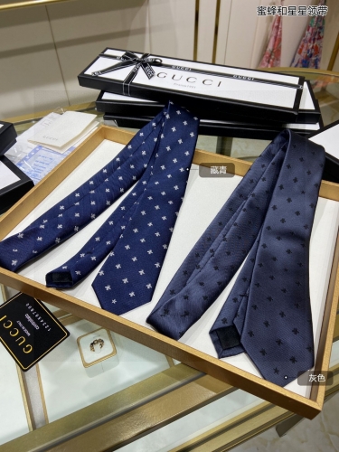 No.91018  Gucci [Bee and Star Tie] 95% top-quality jacquard silk handmade customization