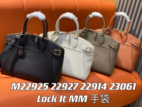 No.55863  M22925  M22927   M22914   M23061  36*29*15cm  Lock It MM handbag. Grain Taurillon leather+smooth calf leather